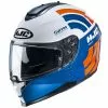 Policarbonato Casco Hjc C70 Curves Blu Arancio