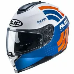 Policarbonato Casco Hjc C70 Curves Blu Arancio