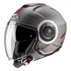 Policarbonato Casco Jet Hjc I40 Panadi Grigio Bordeaux
