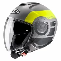 Policarbonato Casco Jet Hjc I40 Spina Grigio Giallo