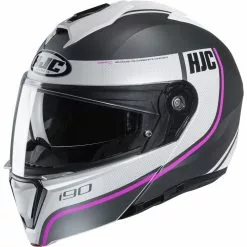 Policarbonato Casco Modulare Hjc I90 Davan Grigio Rosa